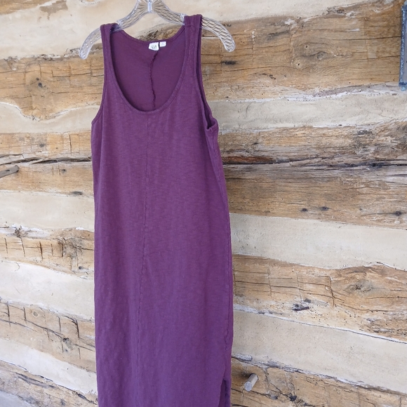 GAP Burgundy Sleeveless Cotton Maxi Dress Small - Picture 4 of 10
